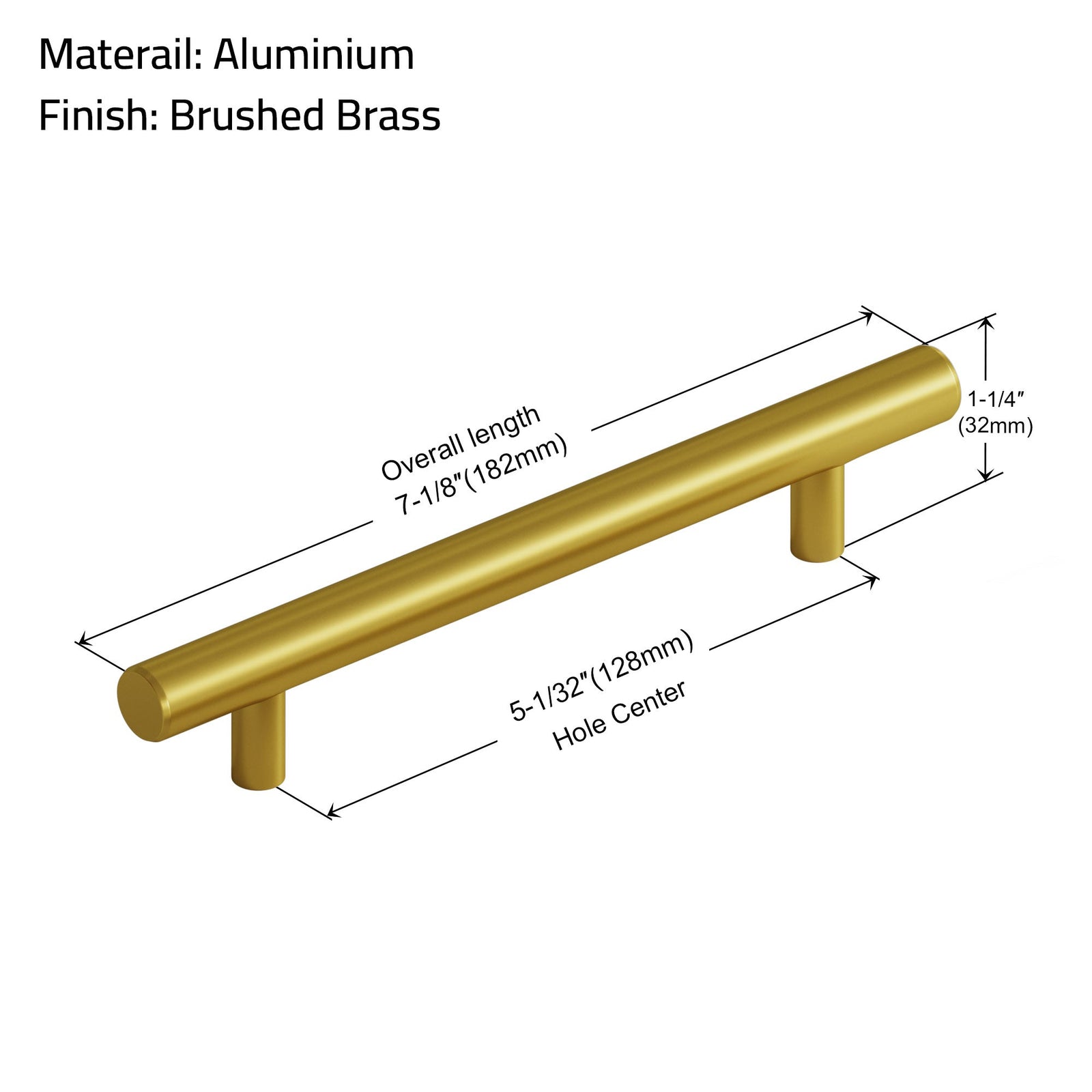 Dowell Cabinet Handle, Stainless Steel/Aluminum Construction Bar Plulls 3001 Series