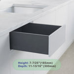 Dowell Slim Metal Drawer Kit, Soft-Close Full Extension Undermount Slides Drawer System, Dark Gray Cabinet Drawer Set for Kitchen & Bathroom