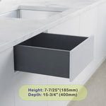 Dowell Slim Metal Drawer Kit, Soft-Close Full Extension Undermount Slides Drawer System, Dark Gray Cabinet Drawer Set for Kitchen & Bathroom