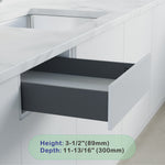 Dowell Slim Metal Drawer Kit, Soft-Close Full Extension Undermount Slides Drawer System, Dark Gray Cabinet Drawer Set for Kitchen & Bathroom