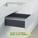 Dowell Slim Metal Drawer Kit, Soft-Close Full Extension Undermount Slides Drawer System, Dark Gray Cabinet Drawer Set for Kitchen & Bathroom