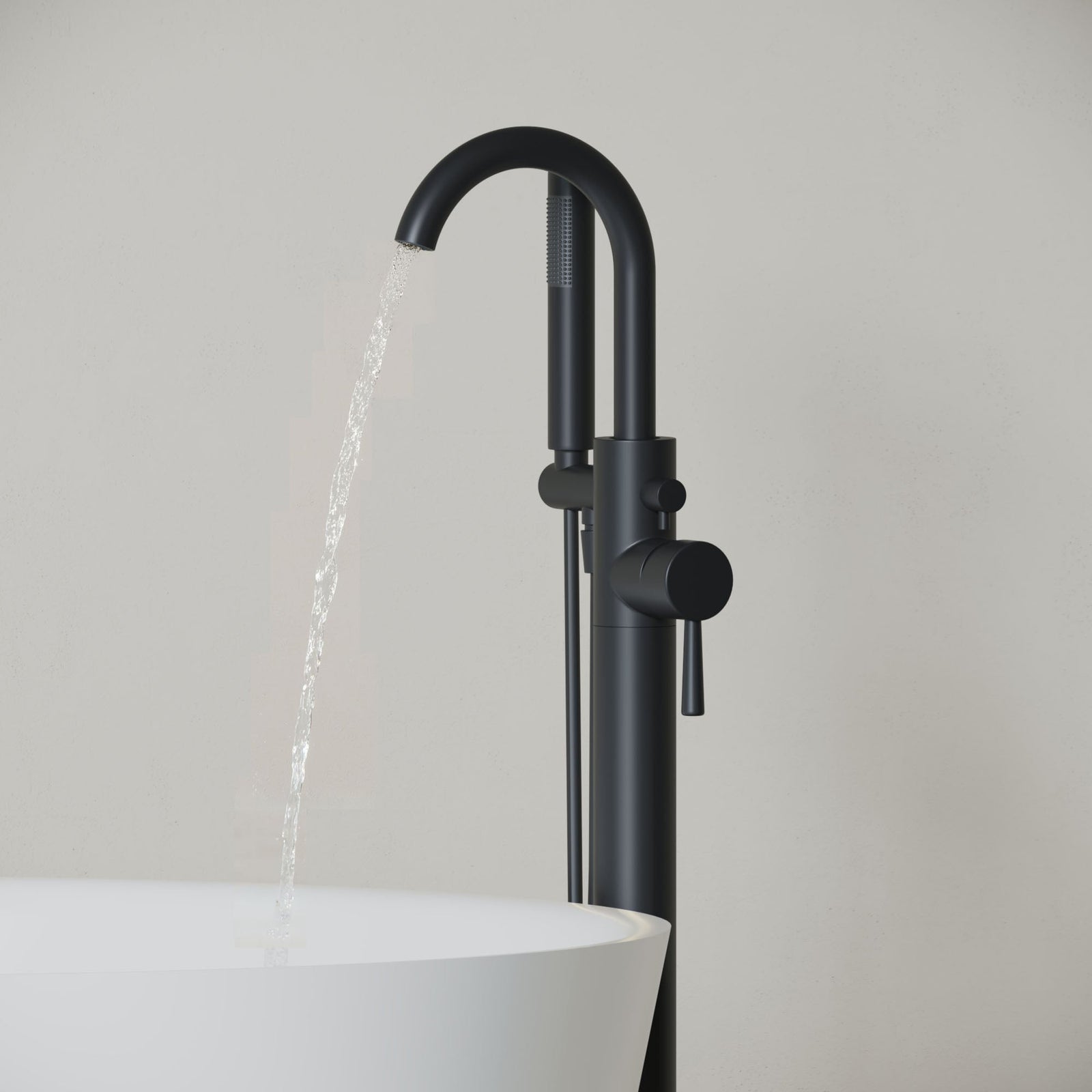 Dowell Freestanding Bathtub Faucet - 8003 001 Series, Floor Mounted Brass Bathroom Tub Faucets with Hand Shower