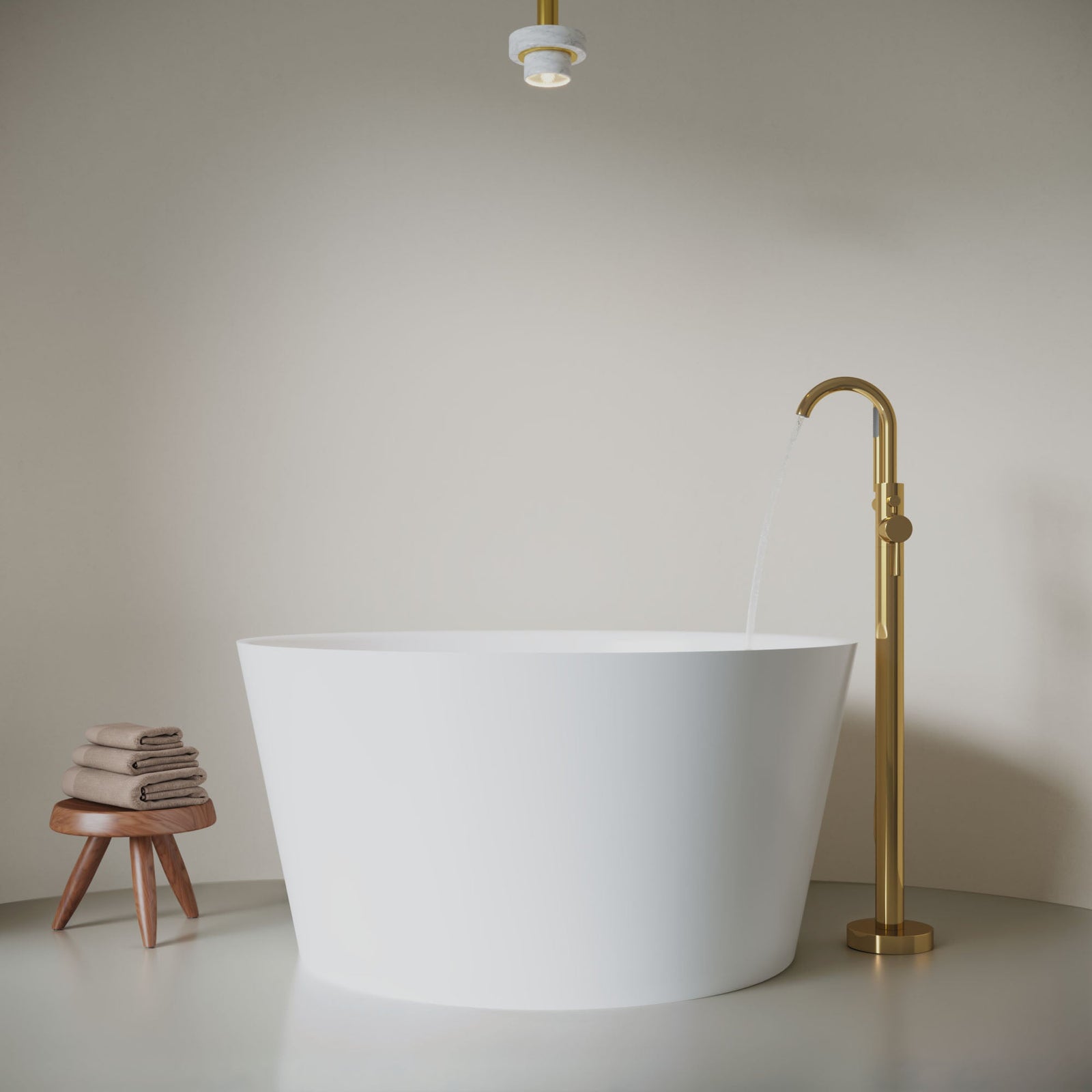 Dowell Freestanding Bathtub Faucet - 8003 001 Series, Floor Mounted Brass Bathroom Tub Faucets with Hand Shower