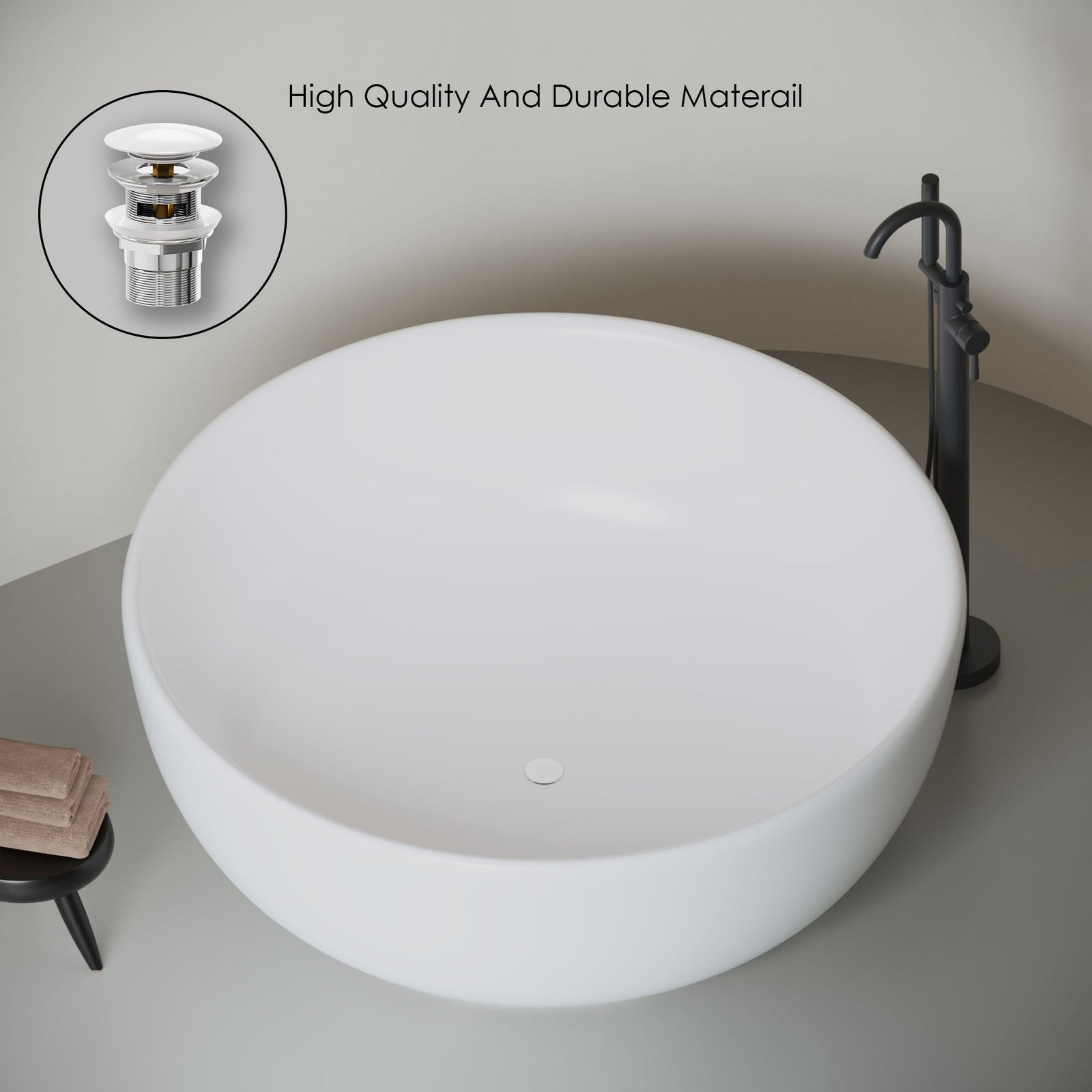 Dowell Freestanding Bathtub Pop-Up Drain / Stopper with overflow