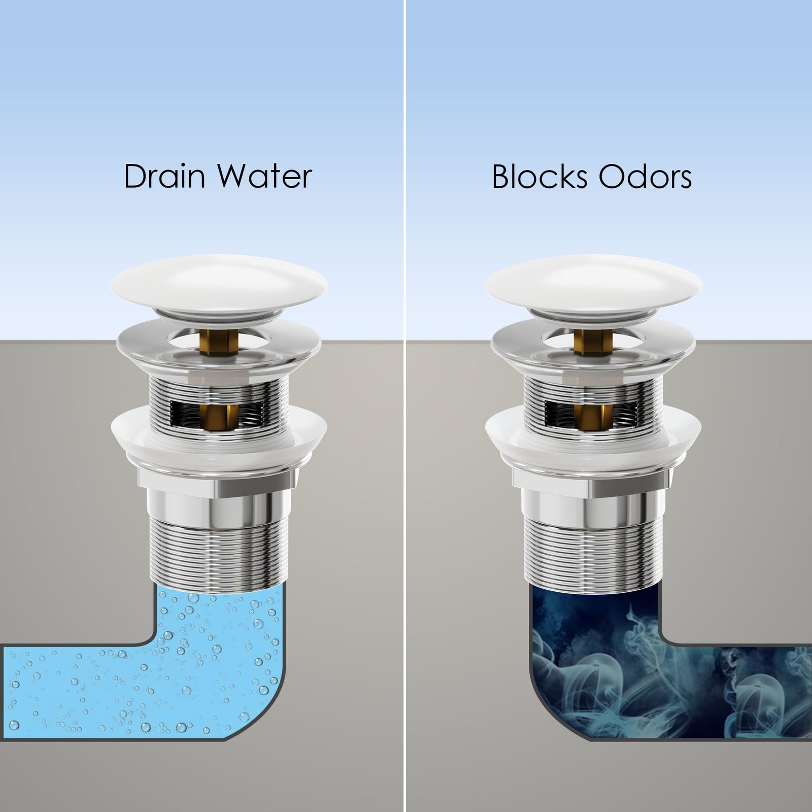 Dowell Freestanding Bathtub Pop-Up Drain / Stopper with overflow