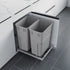 Dowell 18" Double Aluminum Base Wastebasket Pull Out with Full Extension Soft-Close Slides, Bottom Mount