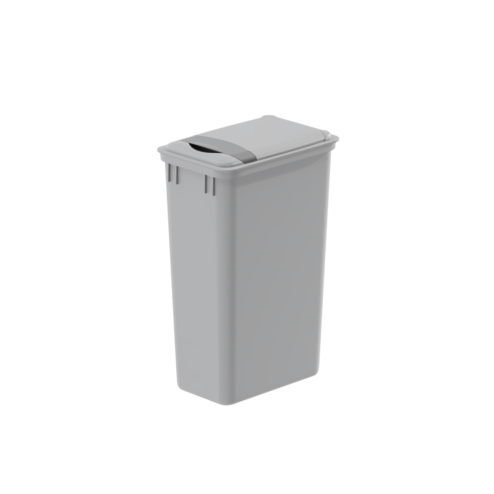 dowell grey plastic trash can 13gal 4000 50 04 with lid close 45 degree view