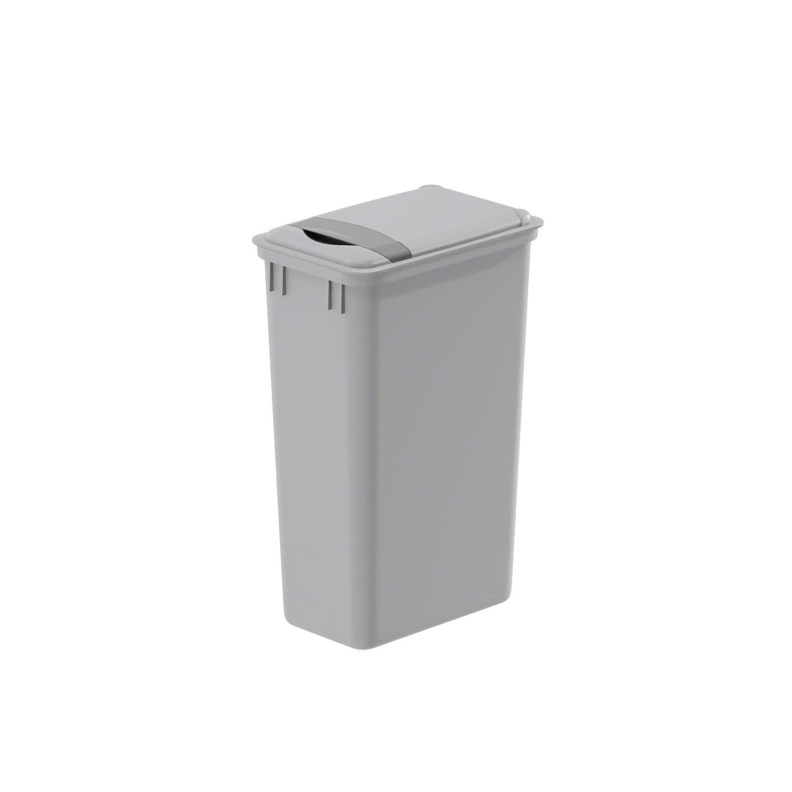 dowell grey plastic trash can 13gal 4000 50 04 with lid close 45 degree view