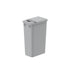 dowell grey plastic trash can 13gal 4000 50 04 with lid close 45 degree view