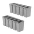 dowell grey plastic trash can 9gal 4000 35 04 45 degree view 10 pack