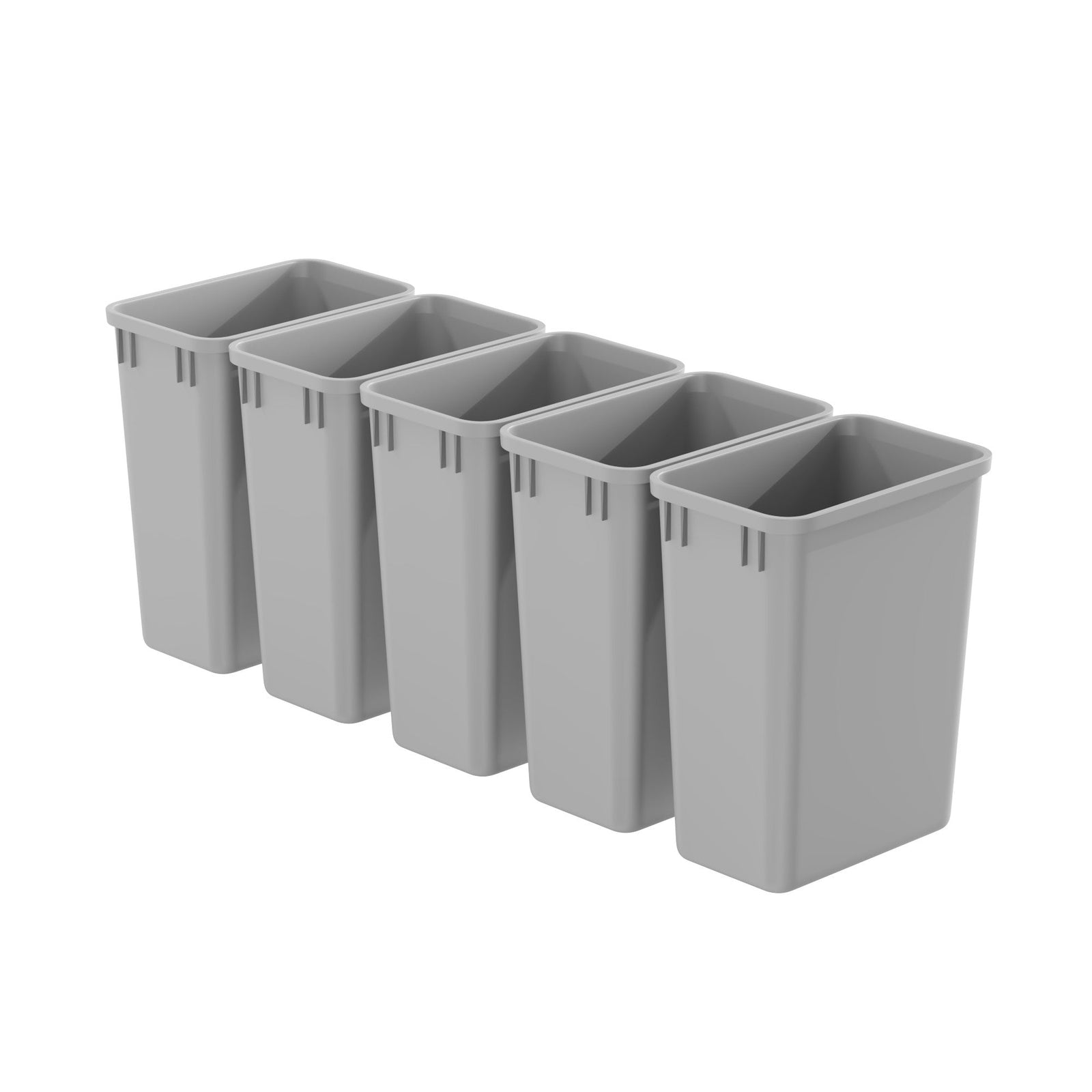 dowell grey plastic trash can 9gal 4000 35 04 45 degree view 5 pack
