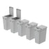 dowell grey plastic trash can 9gal 4000 35 04  with lid open 45 degree view 5pack