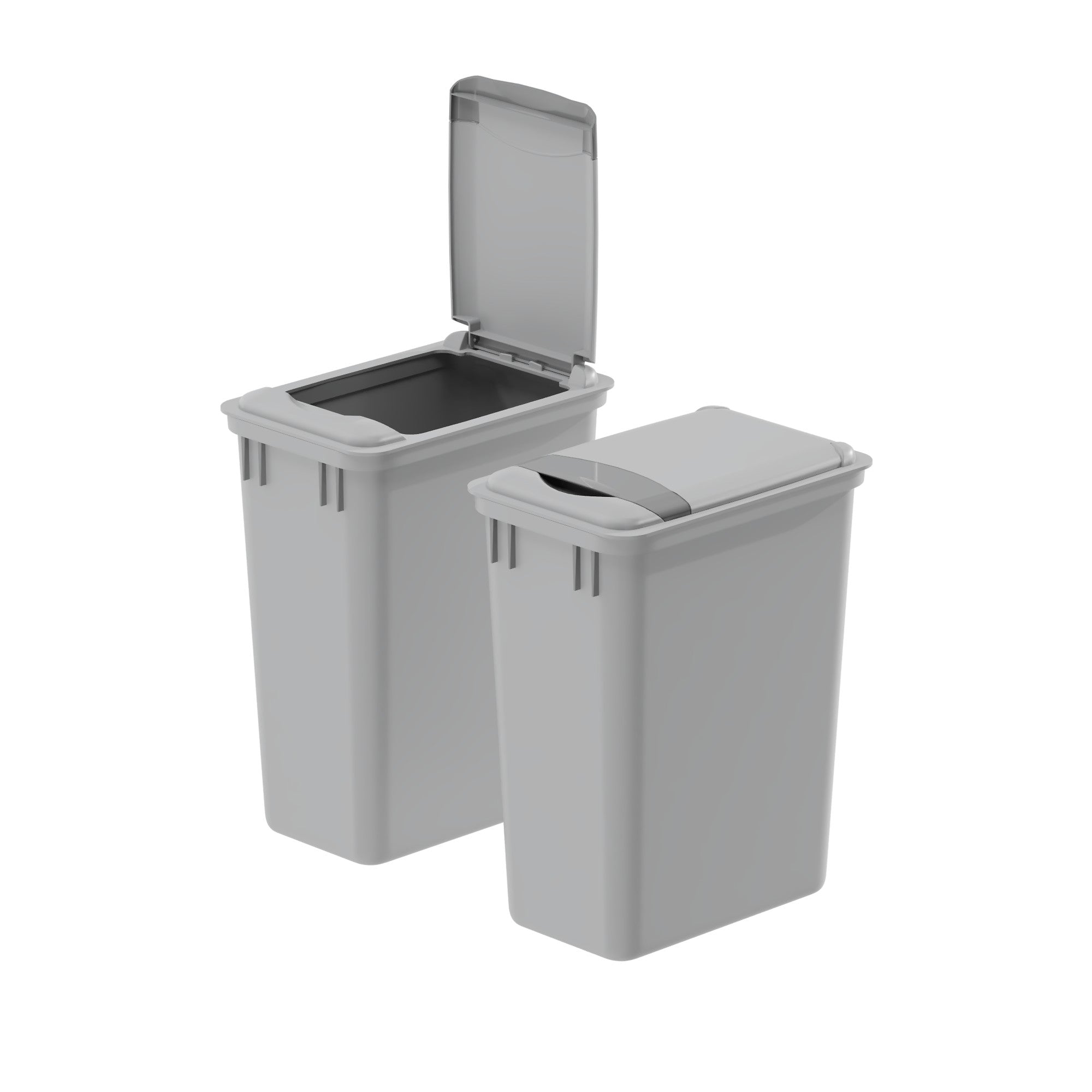 dowell grey plastic trash can 9gal 4000 35 04 with lid 45 degree view 2pack