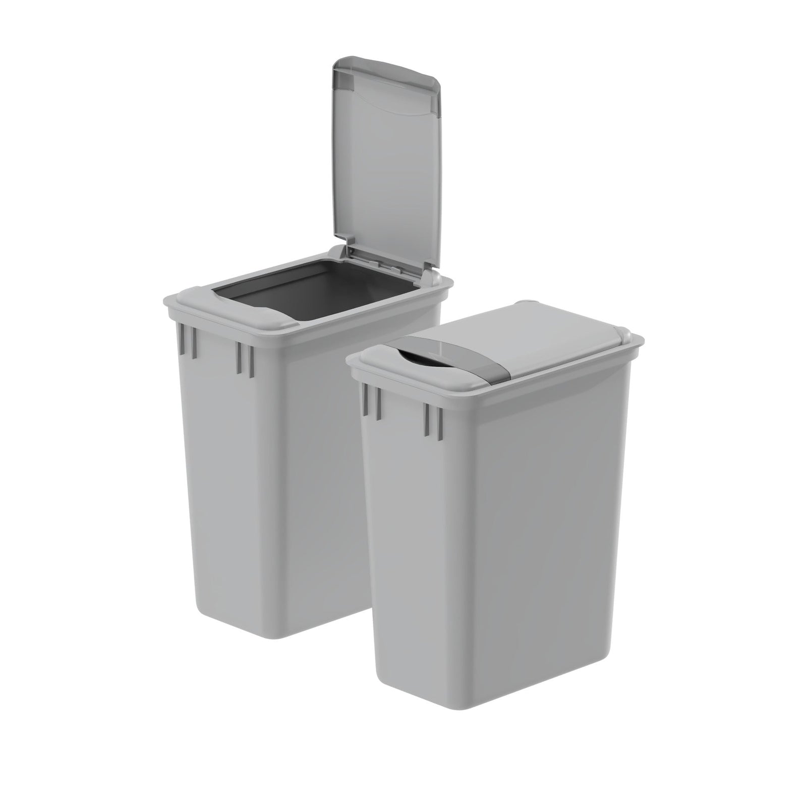 dowell grey plastic trash can 9gal 4000 35 04 with lid 45 degree view 2pack