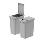 dowell grey plastic trash can 9gal 4000 35 04 with lid 45 degree view 2pack