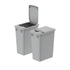 dowell grey plastic trash can 9gal 4000 35 04 with lid 45 degree view 2pack