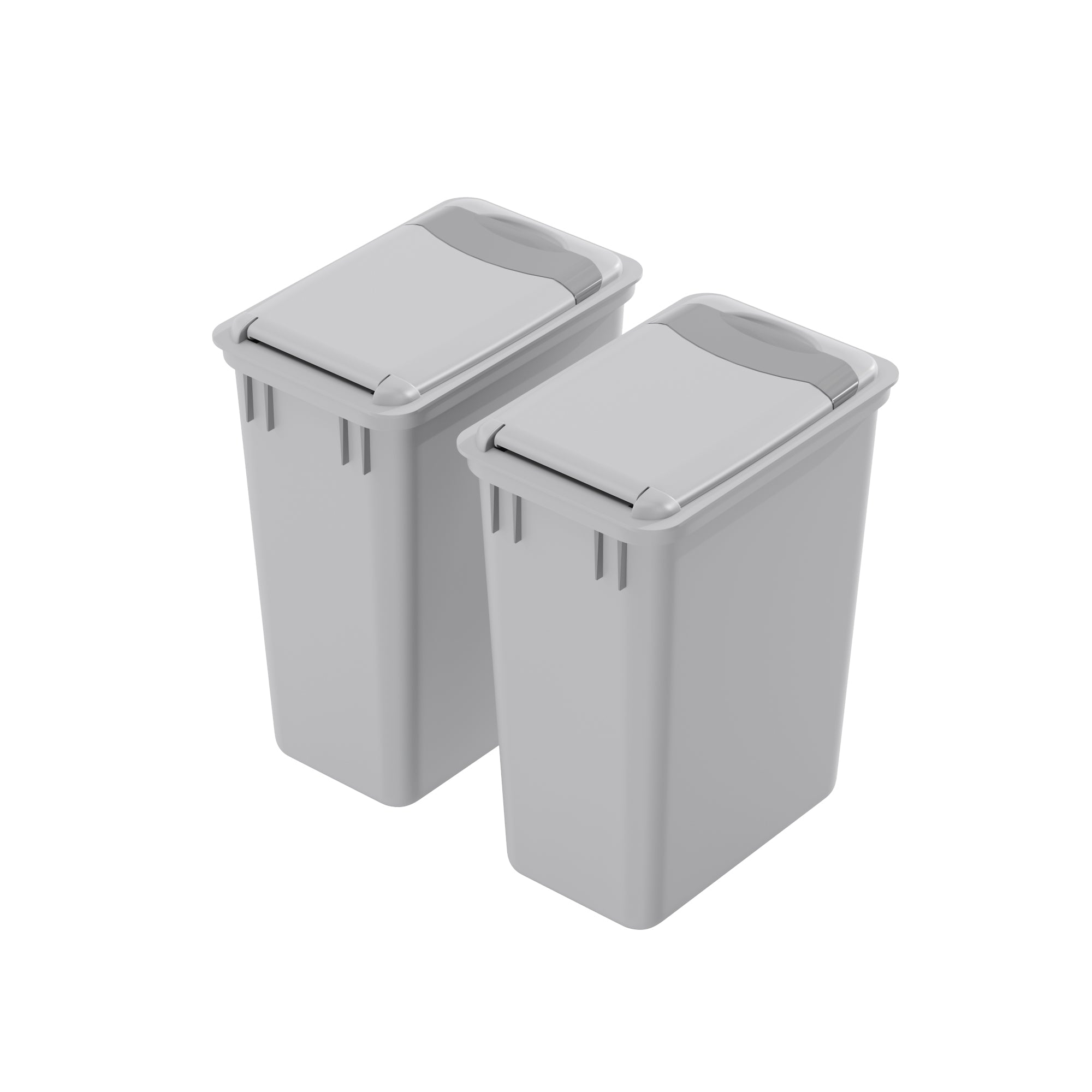 dowell grey plastic trash can 9gal 4000 35 04 with lid close  45 degree view 2pack