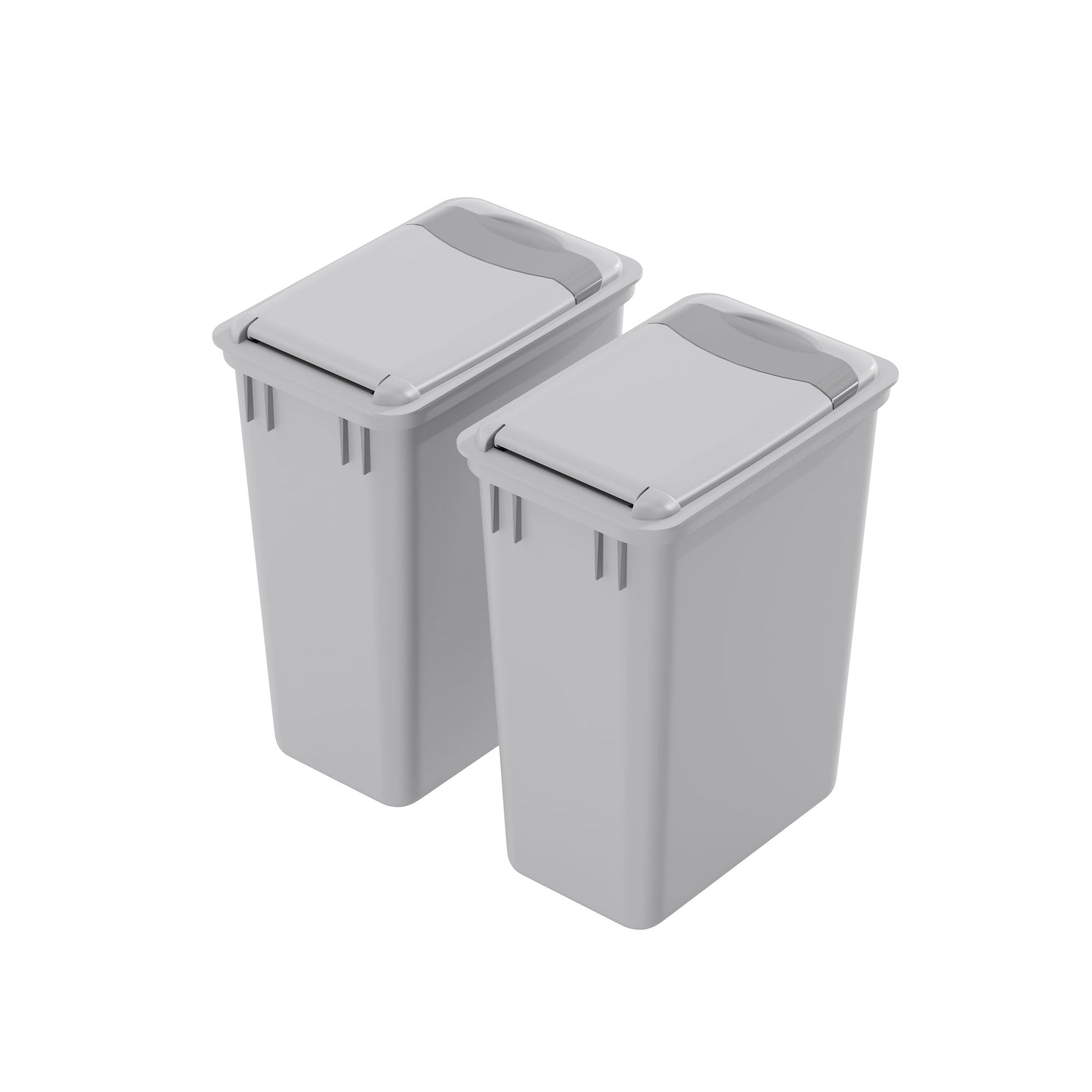 dowell grey plastic trash can 9gal 4000 35 04 with lid close  45 degree view 2pack