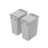 dowell grey plastic trash can 9gal 4000 35 04 with lid close  45 degree view 2pack