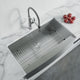 Dowell 35-7/8" L x 20-3/4" W Handcrafted Apron-Front Farmhouse Undermount Kitchen Sink 18 Gauge Stainless Steel 10" Depth Single Bowl With Grid Strainer