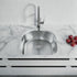 Dowell 23-5/8" Kitchen Undermount Sink - 9" Deep Bowl, D-Shaped, Stainless Steel 18/16 Gauge - 6001 Series