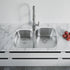 Dowell 32" Kitchen Undermount Double Bowl Sink - One 13-1/2" Bowl, 7" Deep, One 15-3/8" Bowl, 9" Deep, Stainless Steel 18/16 Gauge - 6001 Series