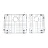 Dowell 35-7/8" L x 20-3/4" W Handcrafted Apron-Front Farmhouse Undermount Kitchen Sink 16 Gauge Stainless Steel 10" Depth Double Bowl With Grid Strainer