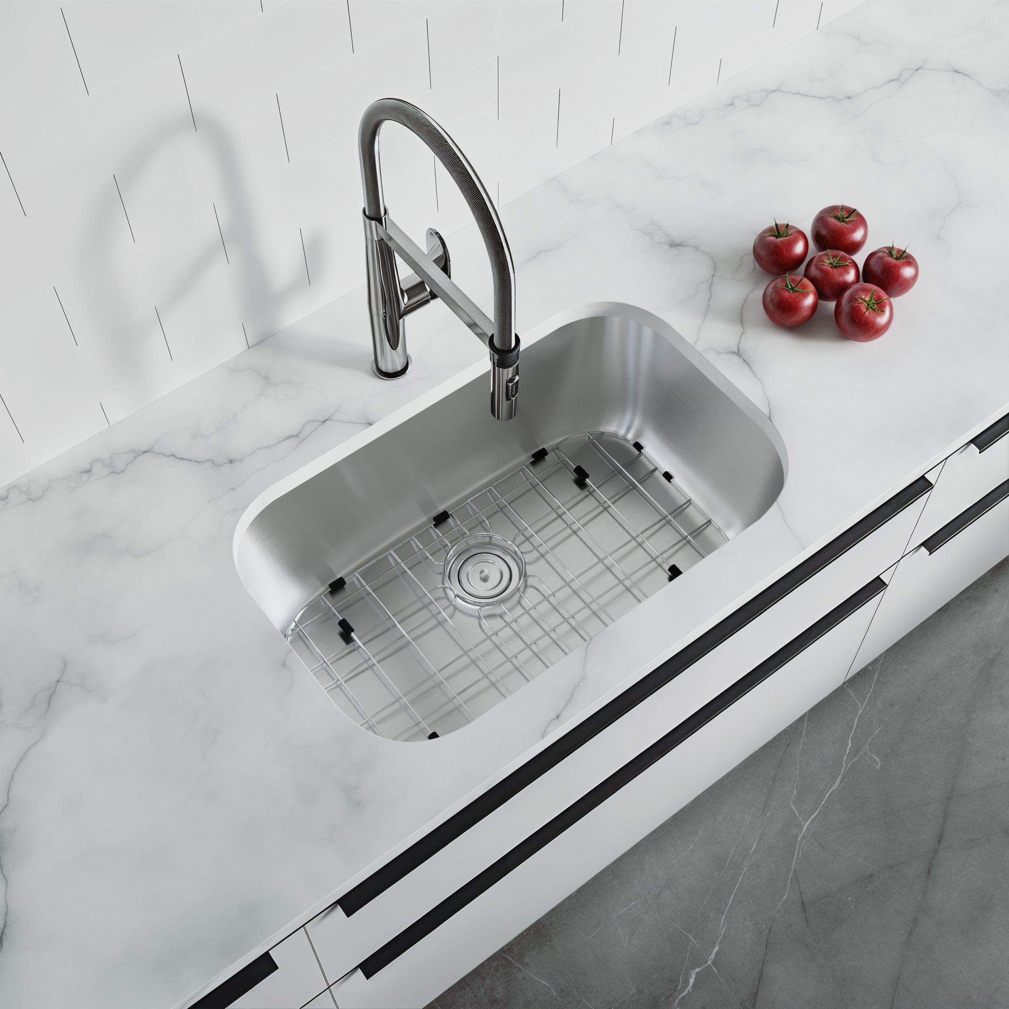 Dowell 27" Kitchen Undermount Sink - 9" Deep Bowl, Stainless Steel 18 Gauge - 6001 Series