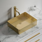 Dowell 18-7/8" Bathroom Rectangular Vessel Sink - Stainless Steel 18 Gauge, 5-1/8" Deep - 6004 1915 Series