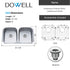 Dowell 32" Kitchen Undermount Double Bowl Sink - Two 14" Bowls, 9" Deep, Stainless Steel 18 Gauge - 6001 Series