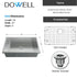 Dowell 30" L x 18" W Handcrafted Undermount Kitchen Sink 18 Gauge Stainless Steel 9" Depth Single Bowl With Grid Strainer