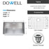 Dowell 30" L x 18" W Handcrafted Undermount Kitchen Sink 18 Gauge Stainless Steel 10" Depth Single Bowl With Grid Strainer