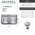 Dowell 30" Kitchen Undermount Sink - 9" Deep, Small Radius Corners, Stainless Steel 18 Gauge - 6005 Series