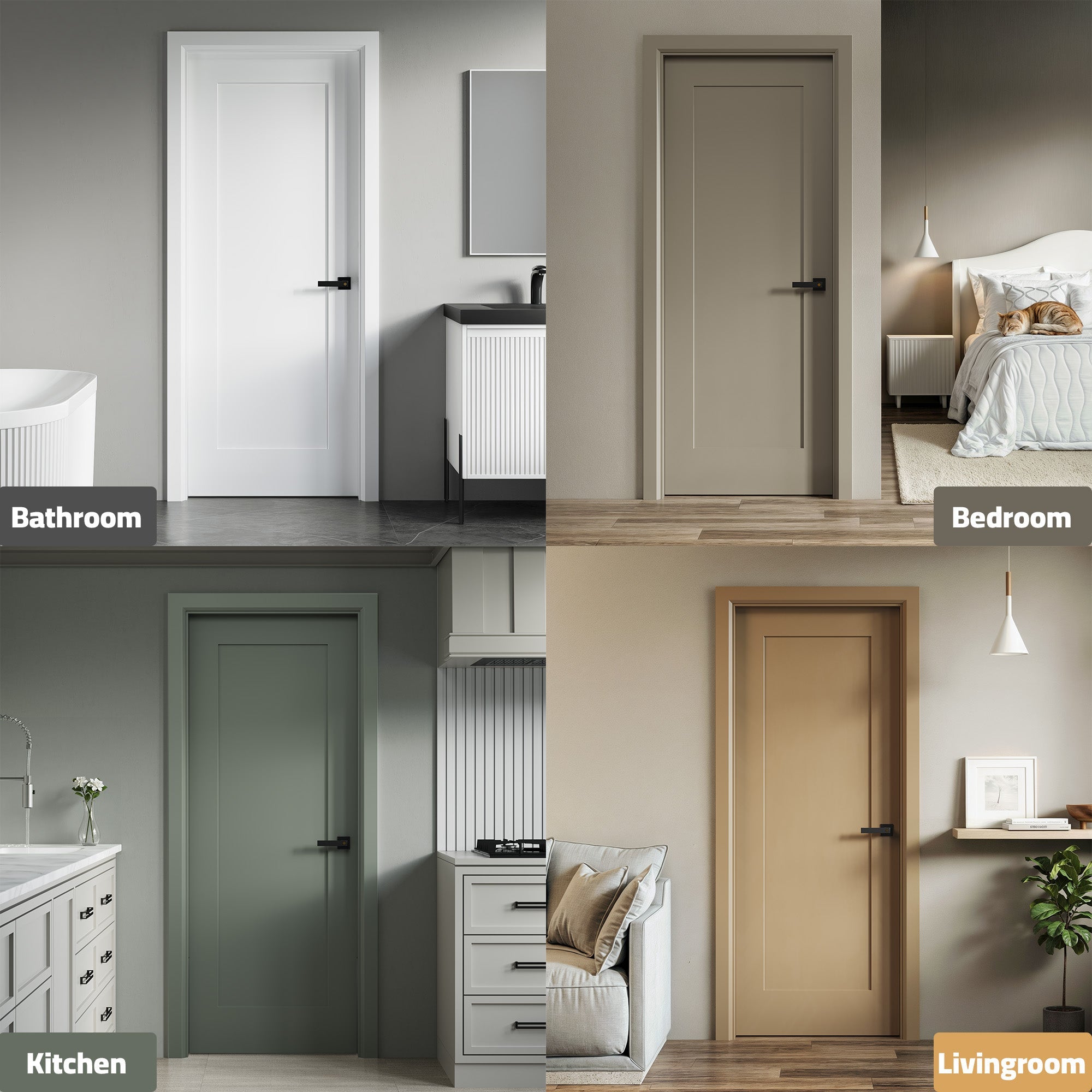 Dowell Primed Door Slab, Door Frame Kit
