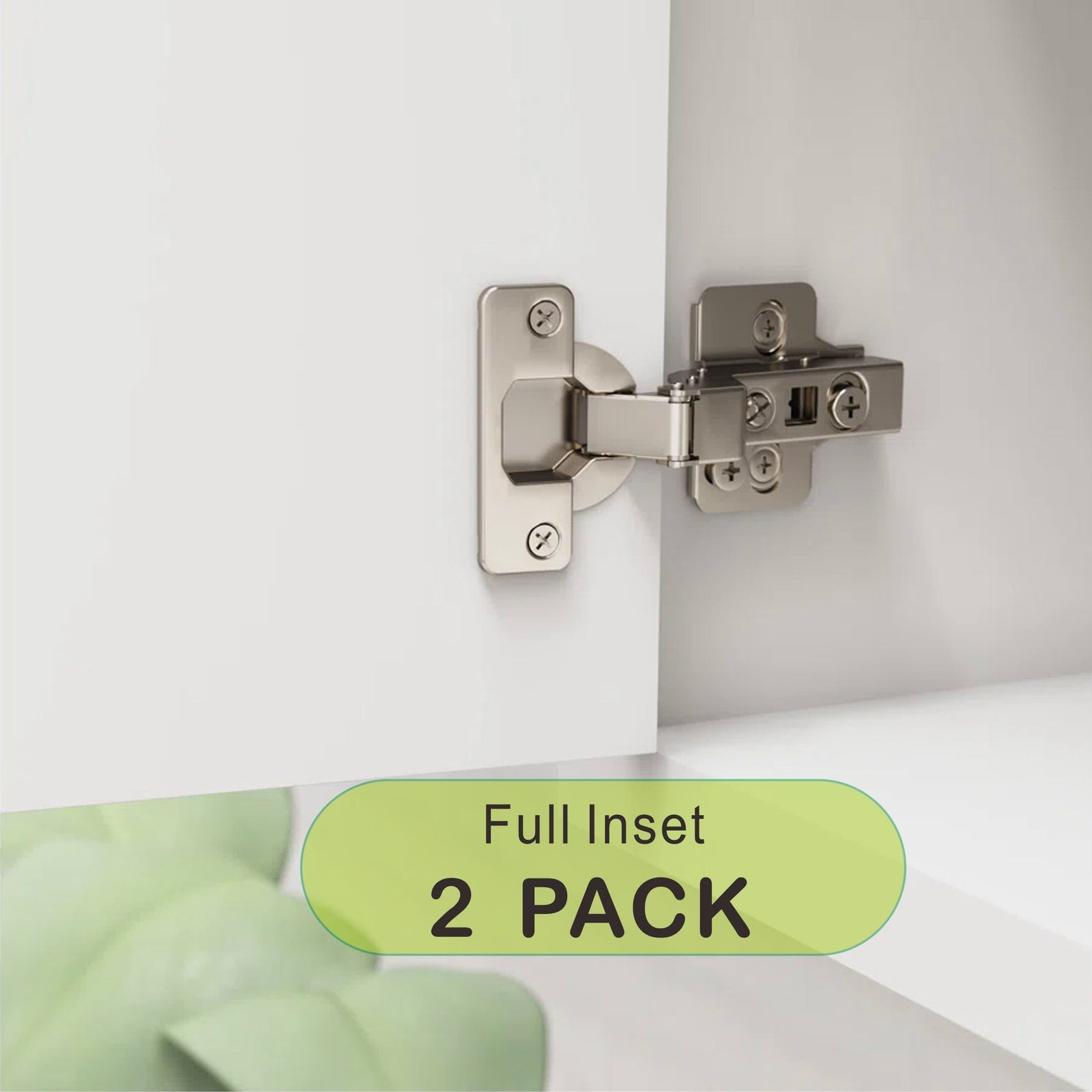 Dowell Soft-Close Adjustable Cabinet Hinge, Nickel Finish