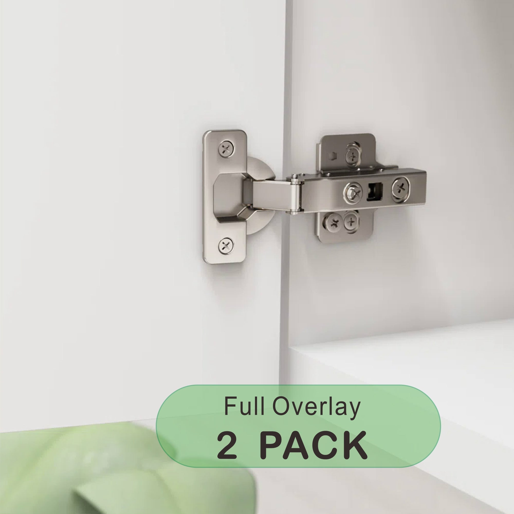 Dowell Soft-Close Adjustable Cabinet Hinge, Nickel Finish