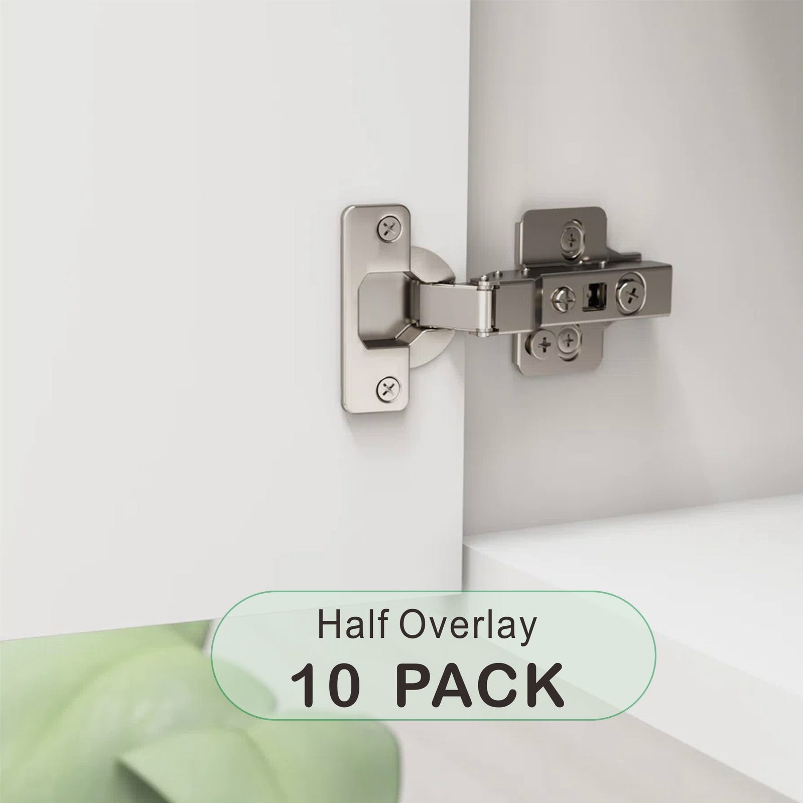 Dowell Soft-Close Adjustable Cabinet Hinge, Nickel Finish