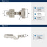 Dowell Soft-Close Adjustable Cabinet Hinge, Nickel Finish